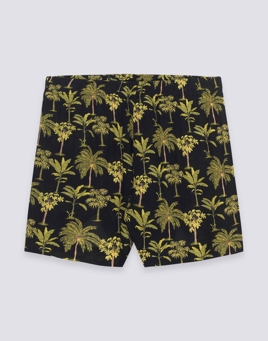 PANTALONES CORTOS DE MUJER CON CINTURA ELÁSTICA Y ESTAMPADO BOTÁNICO