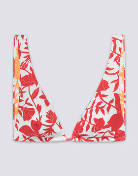 MARVA - TOP DE BIKINI TRIANGULAR AMERICANO CON ESTAMPADO PATCHY FLOWERS