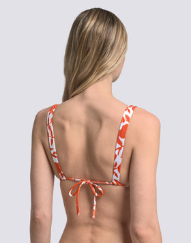 MARVA - AMERICAN TRIANGLE BIKINI TOP WITH PATCHY FLOWERS PRINT