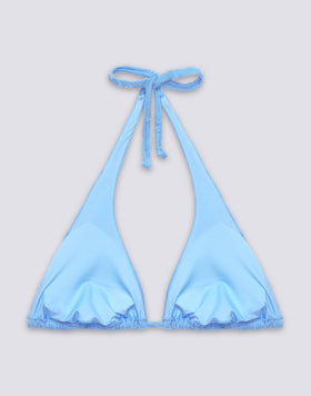 HILA - AMERICAN TRIANGLE BIKINI TOP IN JACQUARD FLORAL PATTERN TERRY CLOTH
