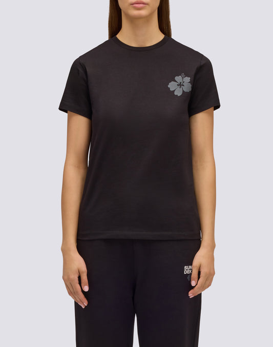 T-SHIRT DONNA REGULAR FIT CON FIORE