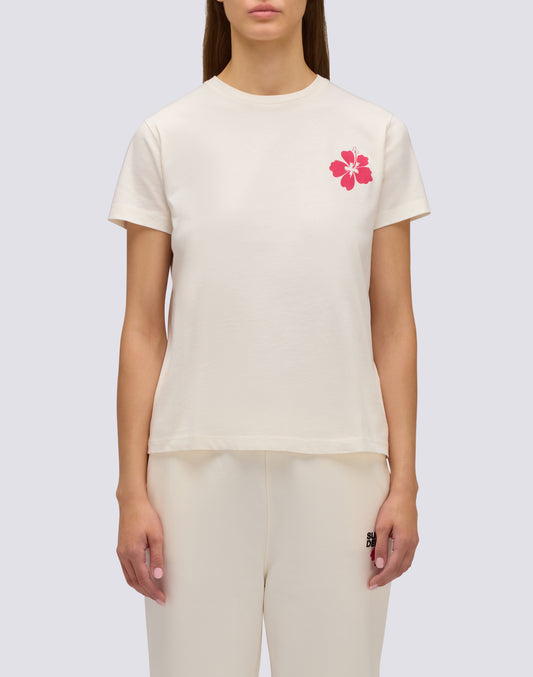 REGULAR FIT WOMEN'S T-SHIRT WITH FLOWER