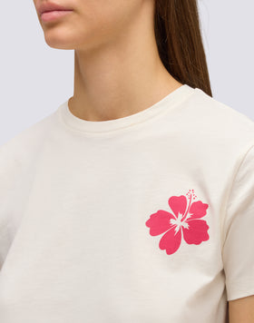 CAMISETA DE MUJER REGULAR FIT CON FLOR