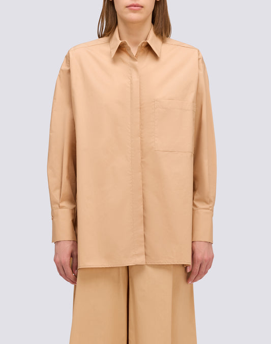 CHEMISE À MANCHES LONGUES EN POPELINE