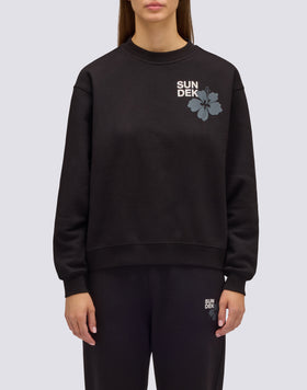 SWEAT-SHIRT FEMME COL ROND AVEC FLEUR