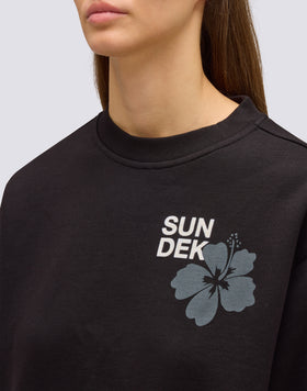 SWEAT-SHIRT FEMME COL ROND AVEC FLEUR