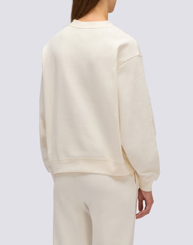 FELPA DONNA A GIROCOLLO CON FIORE