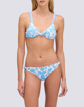 GISELLE - SLIP BIKINI A VITA FISSA CON STAMPA PATCHY FLOWERS