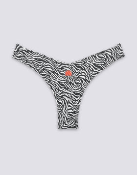 LOREN - HIGH-CUT BIKINI BOTTOMS WITH ZEBRA PRINT