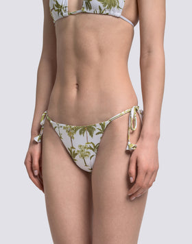 BAÑADOR DE TALLE ALTA CON Lazos AJUSTABLES CON ESTAMPADO BOTÁNICO