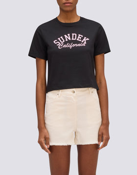 CAMISETA CROPPED DE MUJER CON LAVADO VINTAGE