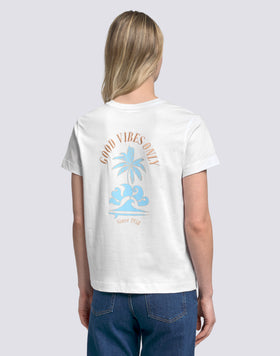 CAMISETA DE MUJER CON ESTAMPADO GOOD VIBES ONLY