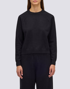 WOMEN'S CREW NECK KNITTED SWEATSHIRT WITH EMBROIDERED LOGO