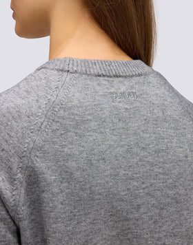 WOMEN'S CREW NECK KNITTED SWEATSHIRT WITH EMBROIDERED LOGO