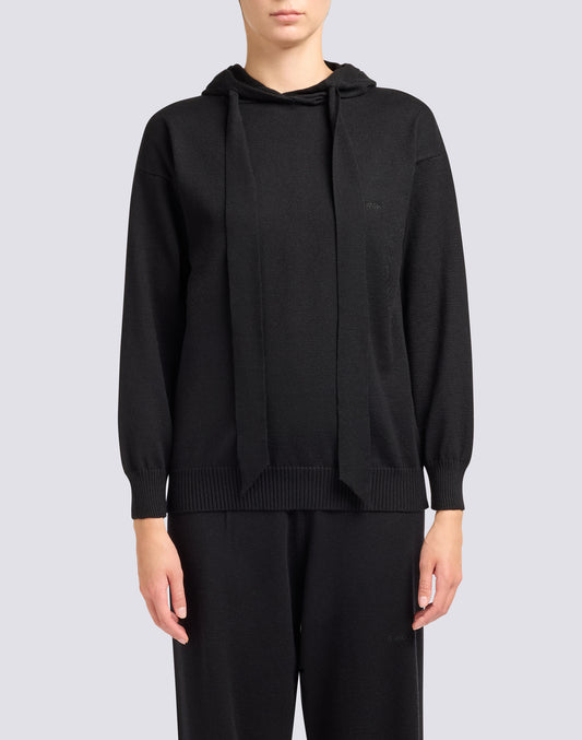 WOMEN'S KNITTED SWEATSHIRT WITH EMBROIDERED LOGO