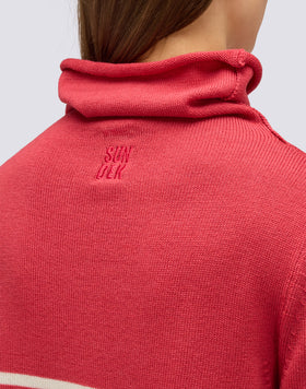 WOMEN'S HIGH NECK SWEATER WITH STRIPED DETAIL