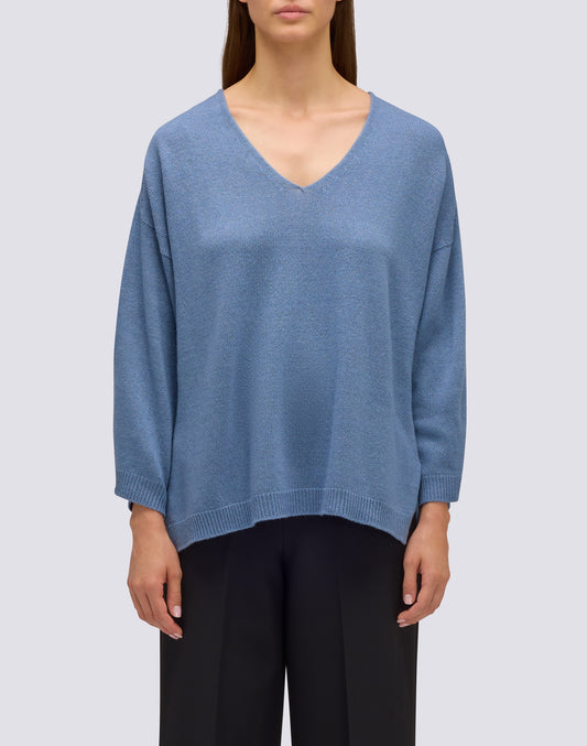 WOMEN'S V-NECK WOOL SWEATER