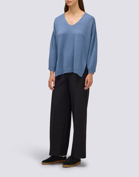 JERSEY DE LANA DE MUJER CON CUELLO EN V