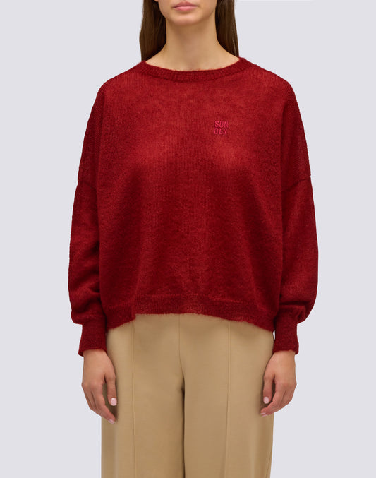 WOMEN'S CREW-NECK MOHAIR SWEATER