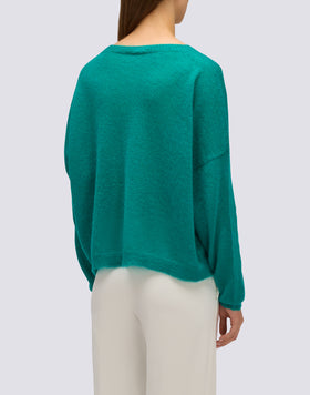 PULL COL ROND EN MOHAIR POUR FEMME