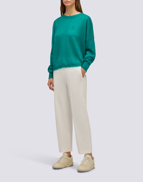 PULL COL ROND EN MOHAIR POUR FEMME