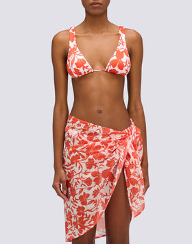 PARÉO AVEC IMPRIMÉ PATCHY FLOWERS