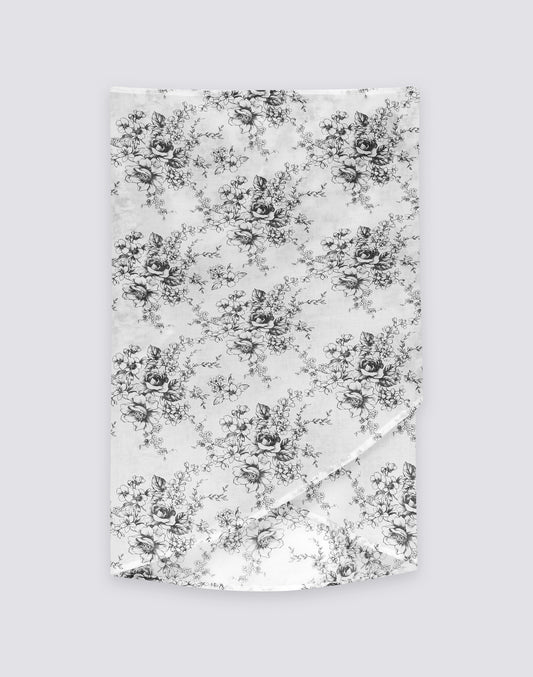 PAREO DE VOILE DE ALGODÓN CON ESTAMPADO ROSE DE JOIE