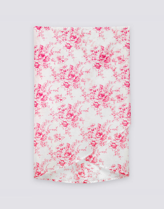 PAREO DE VOILE DE ALGODÓN CON ESTAMPADO ROSE DE JOIE