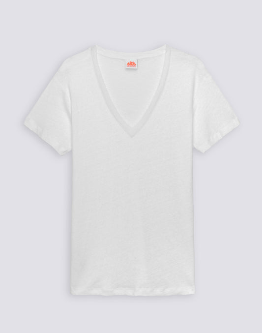 CAMISETA DE LINO DE MEDIA MANGA