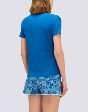 WOMEN'S HALF-SLEEVED LINEN T-SHIRT