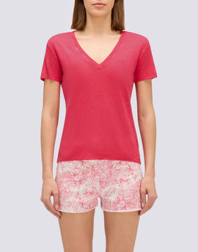 CAMISETA DE LINO DE MEDIA MANGA