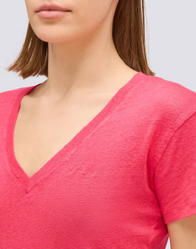 CAMISETA DE LINO DE MEDIA MANGA