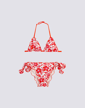 Sundek GIRL'S BIKINI WITH HIBISCUS PRINT g141knl3623-03923 – SUNDEK