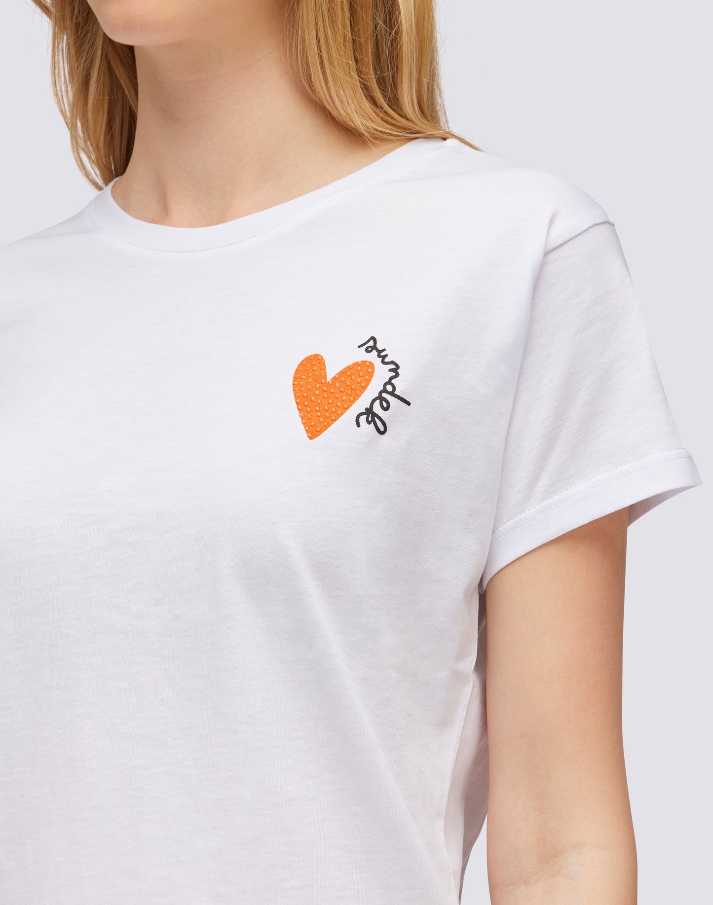 CAMISETA DE ALGODÓN CON ESTAMPADO DE CORAZONES