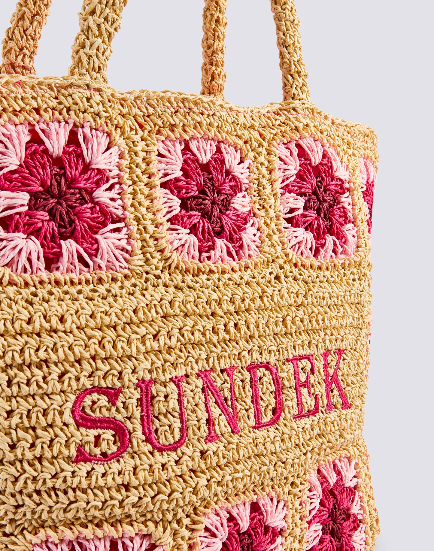 TERRA - PAPER STRAW BAG WITH EMBROIDERED LOGO
