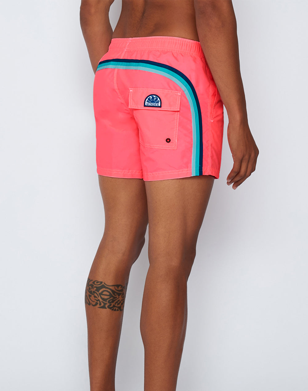 ICONIC TAFFETA STRETCH WAIST SWIM TRUNKS