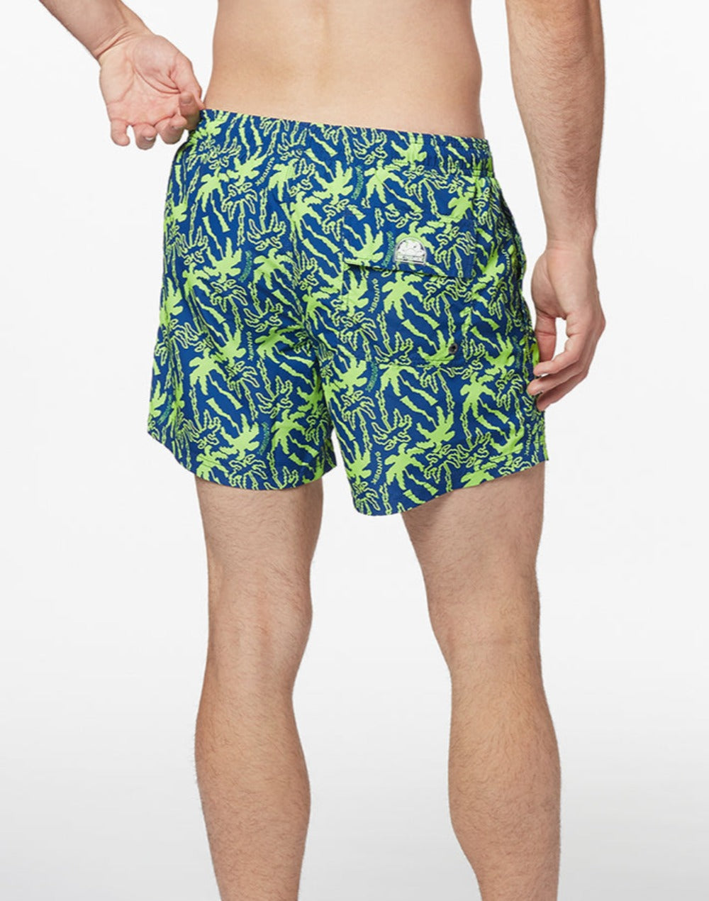 SHORT DE BAIN COURT À TAILLE ÉLASTIQUE AVEC IMPRIMÉ FREAKY PALM