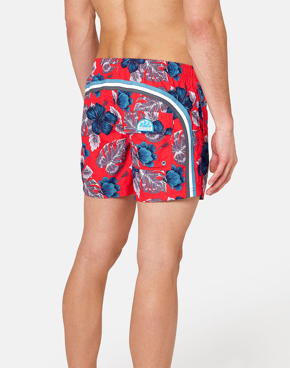 REPREVE® ELASTICATED WAIST SHORT SWIMSUIT WITH PRINT