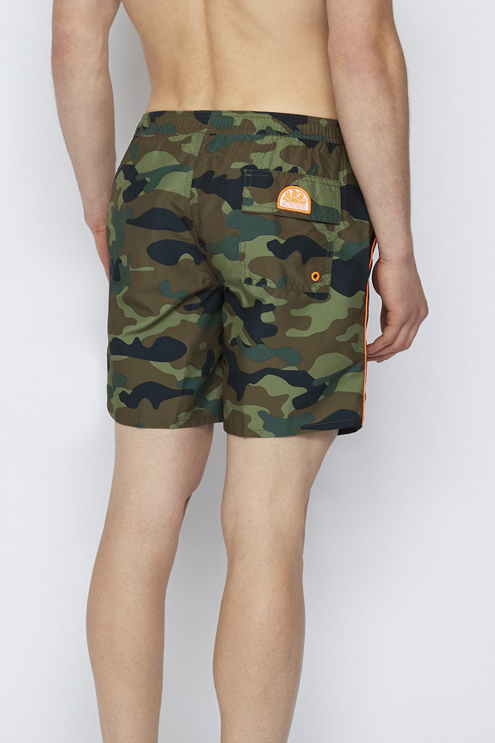 SHORT DE BAIN STRETCH MOYEN AVEC IMPRIMÉ CAMOU