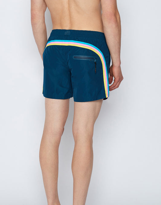 MEMORY STRETCHED WAIST SWIM TRUNKS