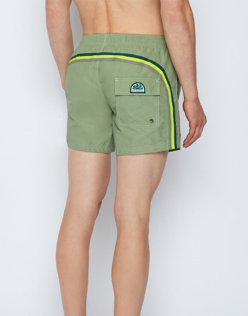 ICONIC TAFFETA STRETCH WAIST SWIM TRUNKS