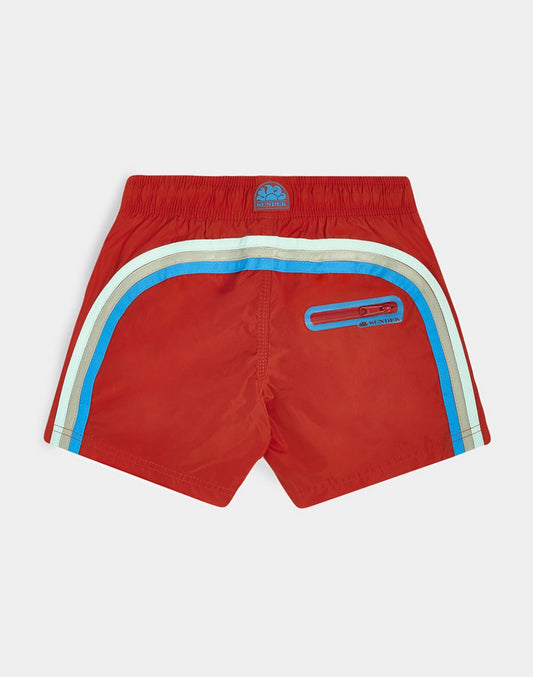 SHORT SWIM SHORTS WITH AN ELASTICATED WAISTBAND