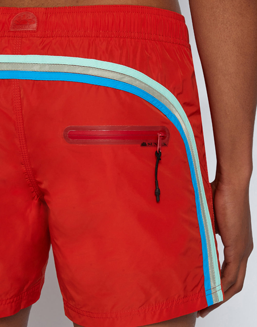 STRETCH WAIST SWIM TRUNKS