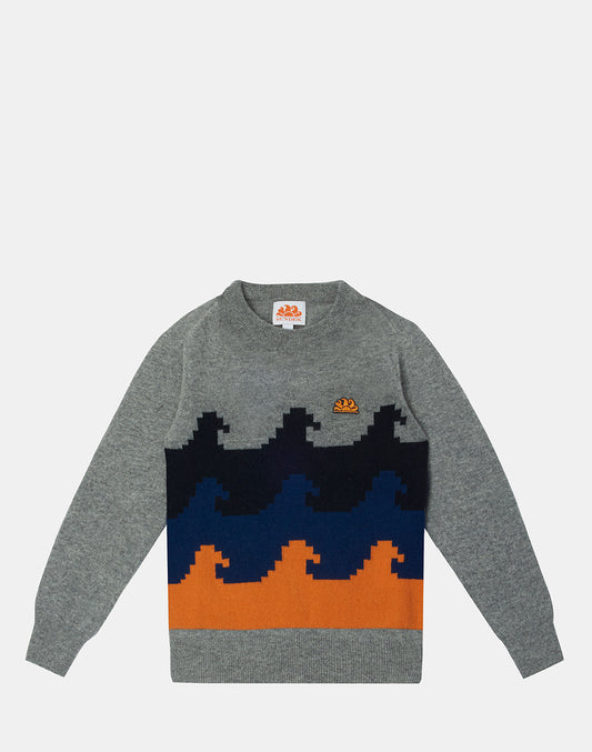 CREW NECK WAVE JUMPER