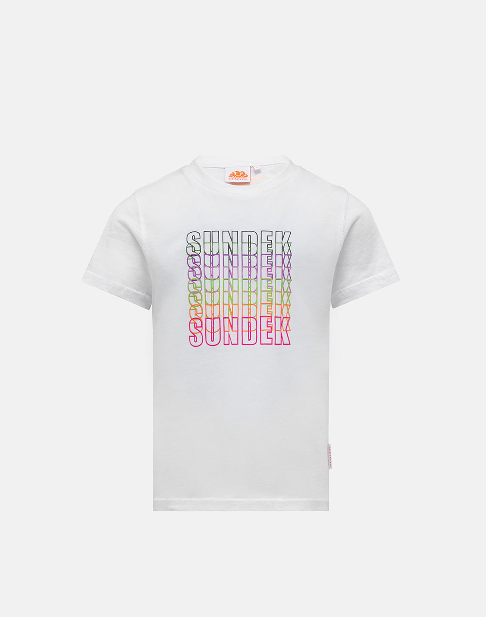 T-SHIRT WITH PRINTED RAINBOW WRITING