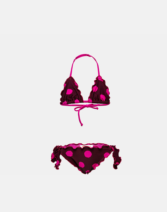 MINI MAGNOLIA BIKINI CON TOP A TRIANGOLO E SLIP CON FIOCCHI