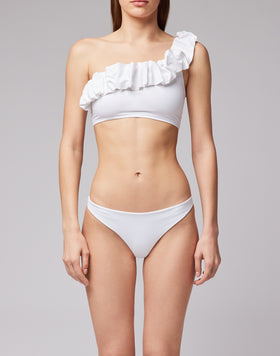 TOP DE UN HOMBRO CON VOLANTES