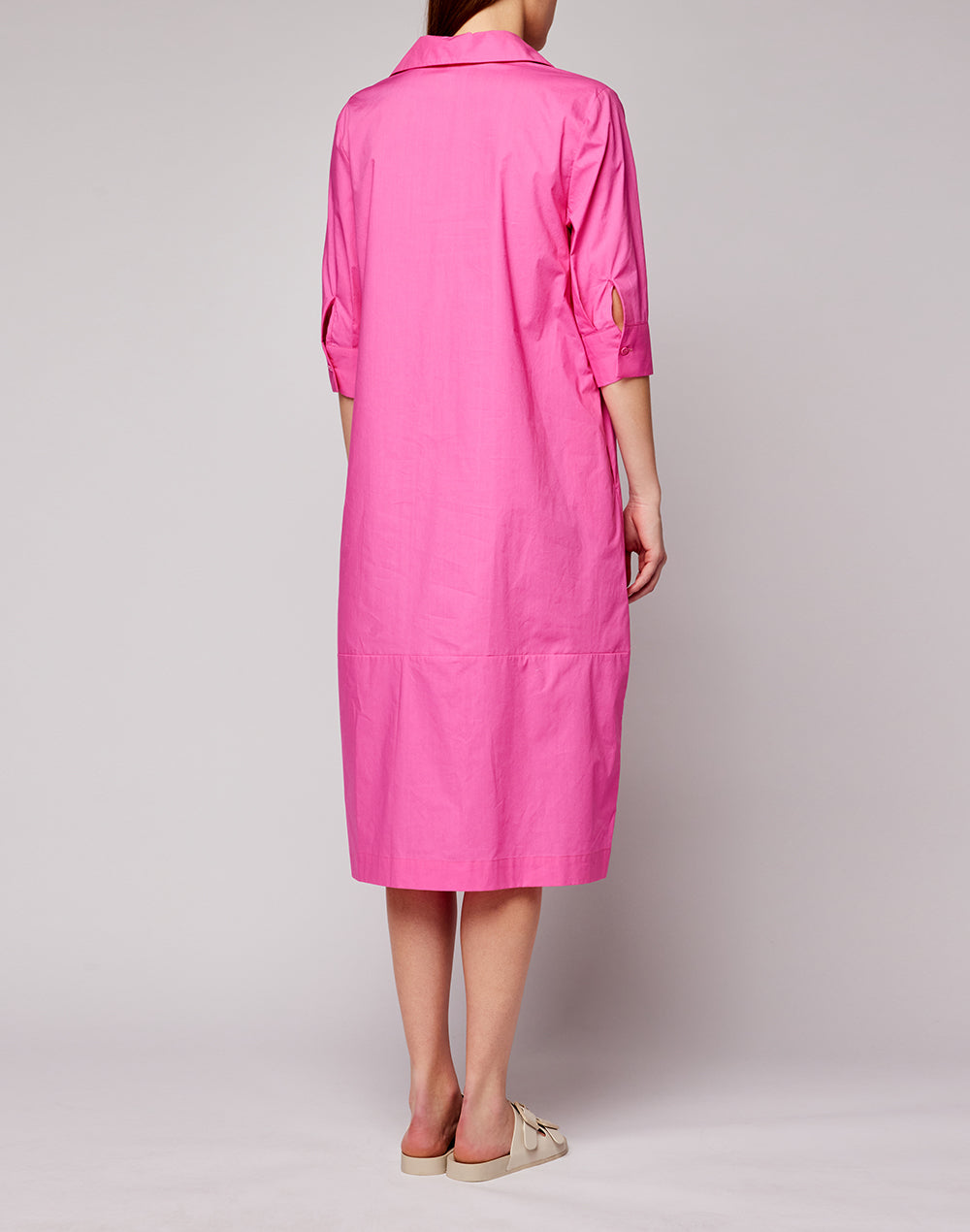 COTTON POPLIN LONG DRESS