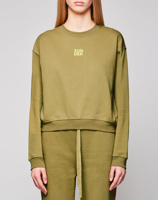 FELPA DONNA A GIROCOLLO CON LOGO STAMPATO