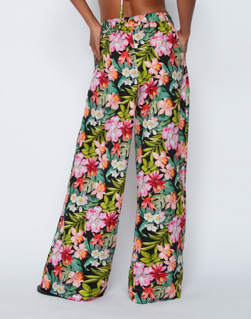 PANTALON EN COTON À IMPRIMÉ FLORAL